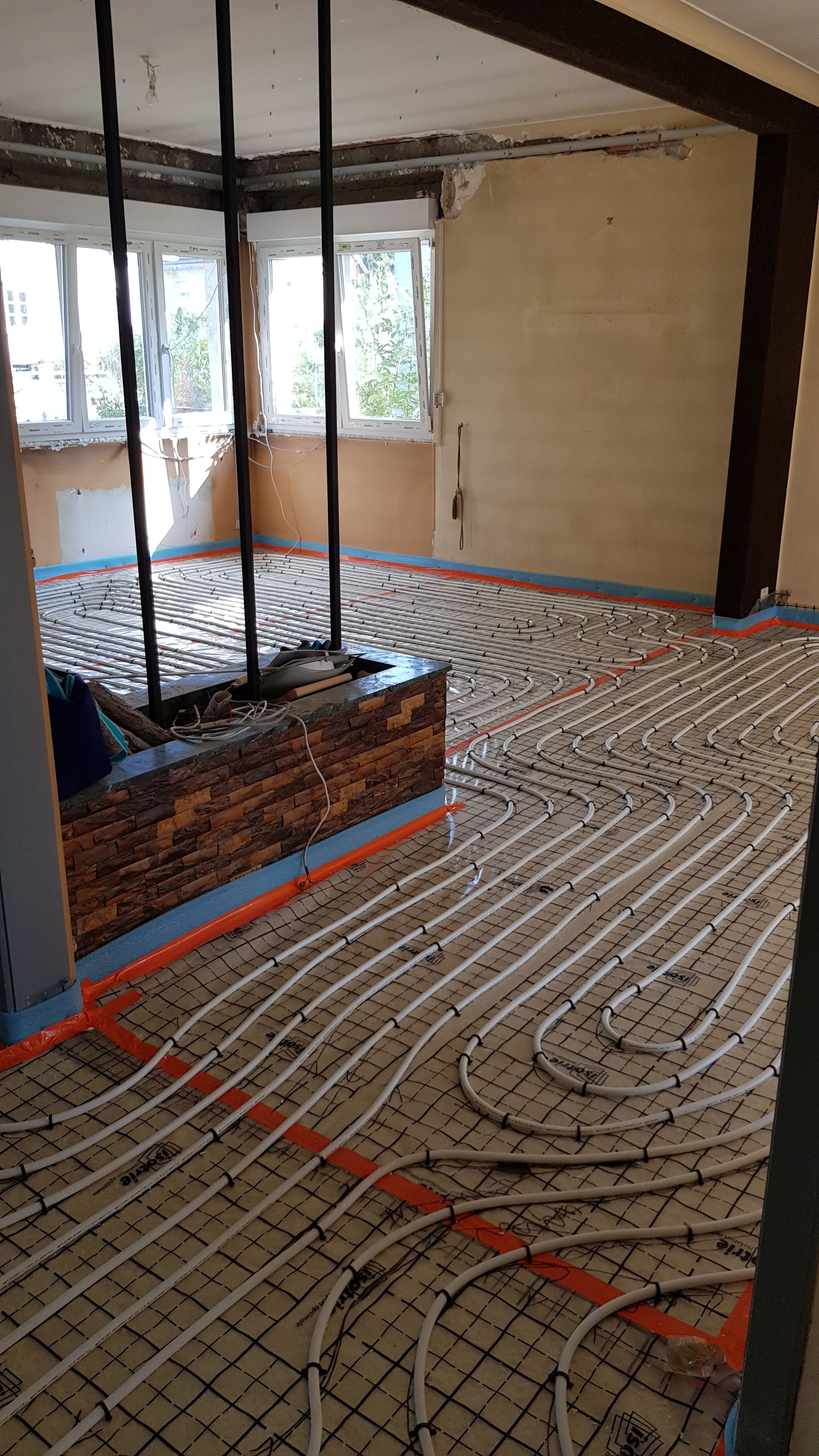 chuaffage au sol installé par géothermie sud alsace